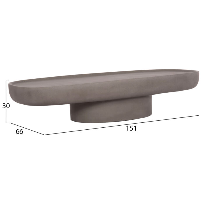 ΤΡΑΠΕΖΙ ΣΑΛΟΝΙΟΥ DESSY HM18153.03 FIBER CEMENT ΣΕ ΓΚΡΙ--151x66x30Υεκ. - Image 2