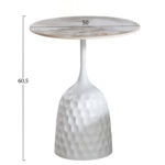 ΤΡΑΠΕΖΙ ΣΑΛΟΝΙΟΥ LONGSTEM HM18317.01 ΒΑΣΗ ΛΕΥΚΗ--SINTERED STONE CALACATA GOLD Φ50 - Image 2