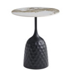 ΤΡΑΠΕΖΙ ΣΑΛΟΝΙΟΥ LONGSTEM HM18317.02 ΒΑΣΗ ΜΑΥΡΗ--SINTERED STONE PANDORA SCHEME Φ50