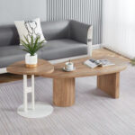 ΤΡΑΠΕΖΙ ΣΑΛΟΝΙΟΥ ΟΒΑΛ ALPER HM18327 MDF ΣΕ SONAMA ΧΡΩΜΑ 110x60x40Υεκ - Image 2
