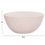 ΤΡΑΠΕΖΙ ΣΑΛΟΝΙΟΥ ΣΤΡΟΓΓΥΛΟ ALLAN HM18162.02 FIBER CEMENT ΣΕ ΑΝΟΙΧΤΟ ΜΠΕΖ--Φ92x49Υεκ. - Image 2