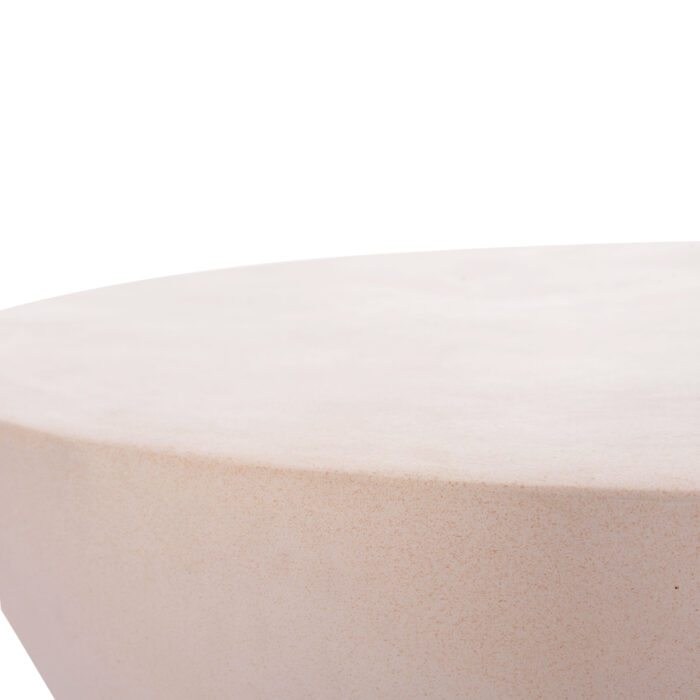 ΤΡΑΠΕΖΙ ΣΑΛΟΝΙΟΥ ΣΤΡΟΓΓΥΛΟ ALLAN HM18162.02 FIBER CEMENT ΣΕ ΑΝΟΙΧΤΟ ΜΠΕΖ--Φ92x49Υεκ. - Image 6