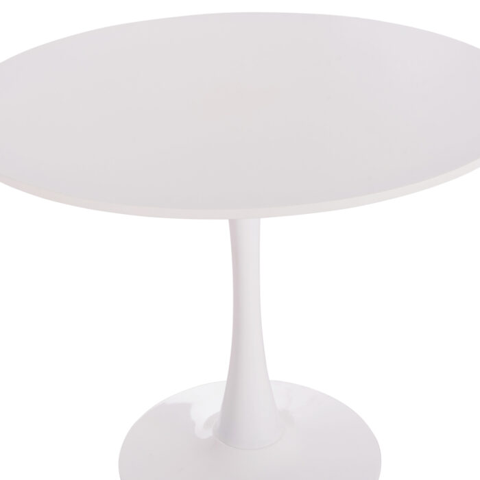 ΤΡΑΠΕΖΙ ΣΤΡΟΓΓΥΛΟ BROLIN HM18141.01 MDF TOP-ΒΑΣΗ ΜΕΤΑΛΛΙΚΗ--ΛΕΥΚΟ Φ90x73Υεκ - Image 8