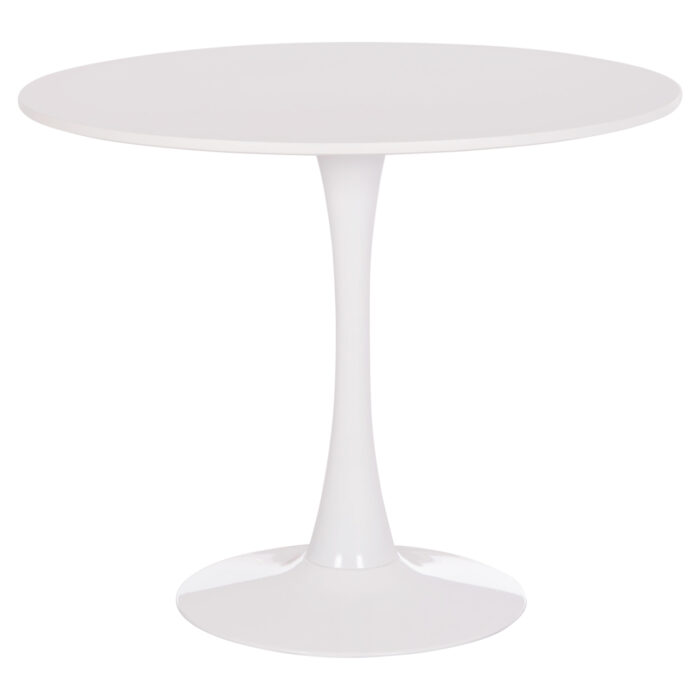 ΤΡΑΠΕΖΙ ΣΤΡΟΓΓΥΛΟ BROLIN HM18141.01 MDF TOP-ΒΑΣΗ ΜΕΤΑΛΛΙΚΗ--ΛΕΥΚΟ Φ90x73Υεκ - Image 1