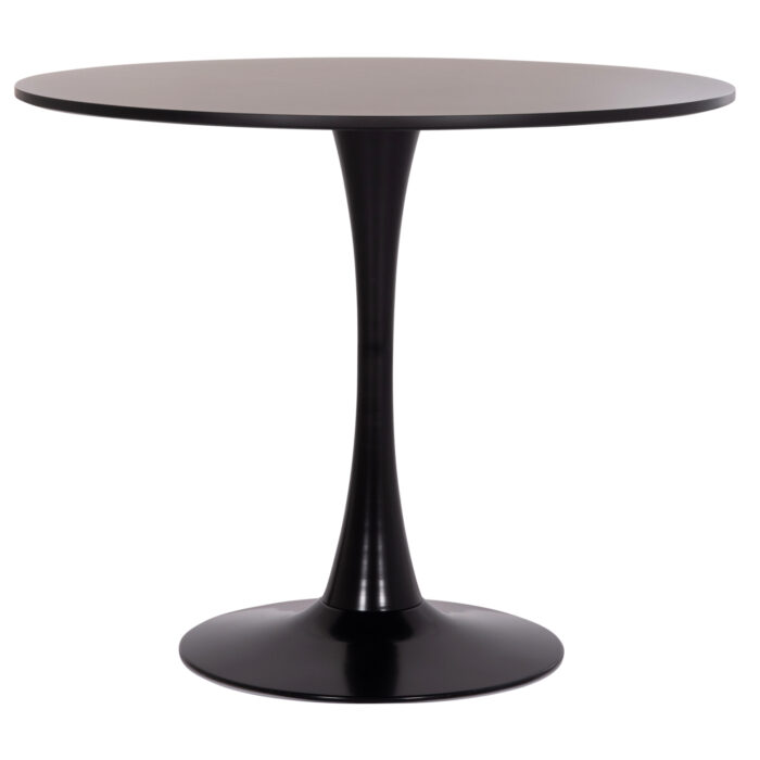ΤΡΑΠΕΖΙ ΣΤΡΟΓΓΥΛΟ BROLIN HM18141.02 MDF TOP-ΒΑΣΗ ΜΕΤΑΛΛΙΚΗ--ΜΑΥΡΟ Φ90x73Υεκ - Image 1
