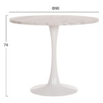 ΤΡΑΠΕΖΙ ΤΡΑΠΕΖΑΡΙΑΣ ROLLO HM9421.11 ΣΤΡΟΓΓΥΛΟ WHITE MARBLE Φ90x74Υεκ. - Image 2