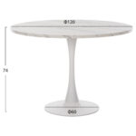 ΤΡΑΠΕΖΙ ΤΡΑΠΕΖΑΡΙΑΣ ROLLO HM9422.11 ΣΤΡΟΓΓΥΛΟ WHITE MARBLE Φ120x74Yεκ. - Image 2