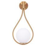 ΑΠΛΙΚΑ ΤΟΙΧΟΥ BAIS HM4472 ΧΡΥΣΟ ΜΕ ΓΥΑΛΙΝΟ ΓΛΟΜΠΟ [Ε27] 21x21x44Υεκ. - Image 3