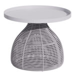 ΒΟΗΘΗΤΙΚΟ ΤΡΑΠΕΖΑΚΙ ΣΤΡΟΓΓΥΛΟ DRISCOLL HM6477.02 ΚΡΕΜ ΑΛΟΥΜΙΝΙΟ-ΑΝΟΙΧΤΟ ΓΚΡΙ ΣΧΟΙΝΙ Φ55x45Υ