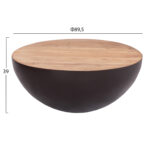 ΔΙΑΚΟΣΜΗΤΙΚΟ ΤΡΑΠΕΖΙ ΣΑΛΟΝΙΟΥ BOWL Φ89,5X39Yεκ. RUSTY ΜΕ ΞΥΛΟ ΑΚΑΚΙΑΣ HM8717.22 - Image 2