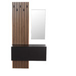 ΕΠΙΠΛΟ ΕΙΣΟΔΟΥ ΜΕ ΚΑΘΡΕΠΤΗ MYLES HM18080.02 ΜΕΛΑΜΙΝΗ ΣΟΝΑΜΑ-ΓΚΡΙ 100x37x200Υεκ - Image 3