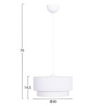 ΦΩΤΙΣΤΙΚΟ ΟΡΟΦΗΣ ΚΥΛΙΝΔΡΙΚΟ KRIKS HM4707.01 PVC ΣΕ ΛΕΥΚΟ Φ30x70Υεκ. - Image 2