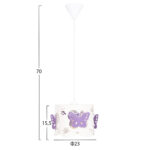 ΦΩΤΙΣΤΙΚΟ ΟΡΟΦΗΣ ΠΑΙΔΙΚΟ LEPTIR HM4705.02 ΜΕΤΑΛΛΙΚΟ ΜΩΒ-ΛΕΥΚΟ Φ23x70Υεκ. - Image 2