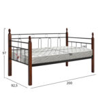 ΚΑΝΑΠΕΣ ΚΡΕΒΑΤΙ ΜΕ ΣΤΡΩΜΑ REVEN HM21329 ΜΕΤΑΛΛΟ & ΞΥΛΟ ΣΕ DIRTY OAK--ΣΤΡΩΜΑ 90Χ190εκ - Image 3