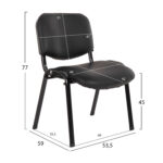 ΚΑΡΕΚΛΑ JANISHA HM1010.01 ΜΕ ΔΕΡΜΑΤΙΝΗ PU ΜΑΥΡΟ 53,5x59x77 εκ. - Image 2