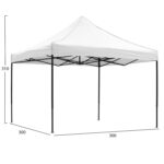 ΚΙΟΣΚΙ/GAZEBO MATTHEW HM6310 ΠΤΥΣΣΟΜΕΝΟ-ΣΚΕΛΕΤΟΣ ΜΕΤΑΛ.ΜΑΥΡΟΣ-ΛΕΥΚΟ ΥΦΑΣΜΑ 3x3x3,10Yμ - Image 2