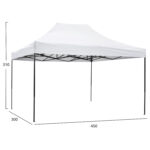 ΚΙΟΣΚΙ/GAZEBO MATTHEW HM6311 ΠΤΥΣΣΟΜΕΝΟ-ΣΚΕΛΕΤΟΣ ΜΕΤΑΛ.ΜΑΥΡΟΣ-ΛΕΥΚΟ ΥΦΑΣΜΑ 3x4,5x3,10Yμ - Image 2