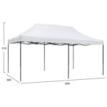 ΚΙΟΣΚΙ/GAZEBO MATTHEW HM6312 ΠΤΥΣΣΟΜΕΝΟ-ΣΚΕΛΕΤΟΣ ΜΕΤΑΛ.ΜΑΥΡΟΣ-ΛΕΥΚΟ ΥΦΑΣΜΑ 3x6x3,10Yμ - Image 2