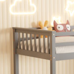 ΚΟΥΚΕΤΑ ΠΑΙΔΙΚΗ ΜΕ 2 ΣΤΡΩΜΑΤΑ LANTAI HM21307.02 ΞΥΛΟ ΠΕΥΚΟΥ ΓΚΡΙ--ΣΤΡΩΜΑΤΑ 90x190εκ - Image 6