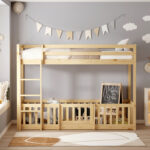 ΚΟΥΚΕΤΑ ΠΑΙΔΙΚΗ ΜΕ ΠΑΡΚΑΚΙ PLAYKID HM21312 ΞΥΛΟ ΠΕΥΚΟΥ ΦΥΣΙΚΟ--ME ΣΤΡΩΜΑ 90x190εκ - Image 5