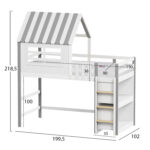 ΚΟΥΚΕΤΑ ΠΑΙΔΙΚΗ ΜΕ ΡΑΦΙΑ HOMI HM21321 ΞΥΛΟ ΠΕΥΚΟΥ ΛΕΥΚΟ/ΓΚΡΙ--ΜΕ ΣΤΡΩΜΑ 90x190εκ - Image 3