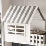 ΚΟΥΚΕΤΑ ΠΑΙΔΙΚΗ ΜΕ ΡΑΦΙΑ HOMI HM21321 ΞΥΛΟ ΠΕΥΚΟΥ ΛΕΥΚΟ/ΓΚΡΙ--ΜΕ ΣΤΡΩΜΑ 90x190εκ - Image 5