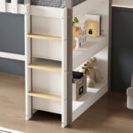 ΚΟΥΚΕΤΑ ΠΑΙΔΙΚΗ ΜΕ ΡΑΦΙΑ HOMI HM21321 ΞΥΛΟ ΠΕΥΚΟΥ ΛΕΥΚΟ/ΓΚΡΙ--ΜΕ ΣΤΡΩΜΑ 90x190εκ - Image 6