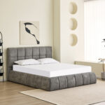 ΚΡΕΒΑΤΙ ΔΙΠΛΟ EDDY HM731.01 ΓΚΡΙ ΜΠΟΥΚΛΕ & ΑΠΟΘΗΚΕΥΤΙΚΟΣ ΧΩΡΟΣ ΓΙΑ ΣΤΡΩΜΑ 160x200εκ - Image 2