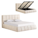 ΚΡΕΒΑΤΙ ΔΙΠΛΟ EDDY HM731.03 ΜΠΕΖ ΜΠΟΥΚΛΕ & ΑΠΟΘΗΚΕΥΤΙΚΟΣ ΧΩΡΟΣ ΓΙΑ  ΣΤΡΩΜΑ 160x200εκ