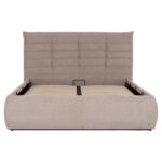 ΚΡΕΒΑΤΙ ΔΙΠΛΟ SANDRA HM732.03 ΜΠΕΖ ΥΦΑΣΜΑ & ΑΠΟΘΗΚΕΥΤΙΚΟΣ ΧΩΡΟΣ ΓΙΑ  ΣΤΡΩΜΑ 160x200εκ - Image 4