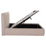 ΚΡΕΒΑΤΙ ΔΙΠΛΟ SANDRA HM732.03 ΜΠΕΖ ΥΦΑΣΜΑ & ΑΠΟΘΗΚΕΥΤΙΚΟΣ ΧΩΡΟΣ ΓΙΑ  ΣΤΡΩΜΑ 160x200εκ - Image 6