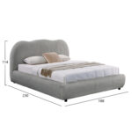 ΚΡΕΒΑΤΙ ΜΕ ΑΠΟΘ.ΧΩΡΟ KALLY HM729.01 ΓΚΡΙ FEAUX FUR ΥΦΑΣΜΑ--ΓΙΑ ΣΤΡΩΜΑ 160x200εκ - Image 3