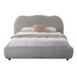 ΚΡΕΒΑΤΙ ΜΕ ΑΠΟΘ.ΧΩΡΟ KALLY HM729.01 ΓΚΡΙ FEAUX FUR ΥΦΑΣΜΑ--ΓΙΑ ΣΤΡΩΜΑ 160x200εκ - Image 4