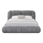 ΚΡΕΒΑΤΙ ΜΕ ΑΠΟΘ.ΧΩΡΟ MOLEN HM730.01 ΓΚΡΙ ΜΠΟΥΚΛΕ ΥΦΑΣΜΑ--ΓΙΑ ΣΤΡΩΜΑ 160x200εκ - Image 4