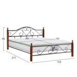 ΚΡΕΒΑΤΙ ΔΙΠΛΟ & ΣΤΡΩΜΑ CANDY HM21327 ΜΕΤΑΛΛΟ & ΞΥΛΟ ΣΕ DIRTY OAK--ΣΤΡΩΜΑ 150x200εκ - Image 3