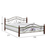 ΚΡΕΒΑΤΙ ΔΙΠΛΟ & ΣΤΡΩΜΑ CELINA HM21328 ΜΕΤΑΛΛΟ & ΞΥΛΟ ΣΕ DIRTY OAK--ΣΤΡΩΜΑ 150x200εκ - Image 2