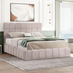 ΚΡΕΒΑΤΙ RAMON ΜΕ ΑΠΟΘ. ΧΩΡΟ HM720.10 ΥΦΑΣΜΑ TEDDY ΜΠΕΖ-ΓΙΑ ΣΤΡΩΜΑ 160x200εκ - Image 2