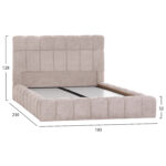 ΚΡΕΒΑΤΙ RAMON ΜΕ ΑΠΟΘ. ΧΩΡΟ HM720.10 ΥΦΑΣΜΑ TEDDY ΜΠΕΖ-ΓΙΑ ΣΤΡΩΜΑ 160x200εκ - Image 3