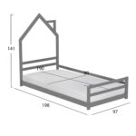 ΚΡΕΒΑΤΙ ΠΑΙΔΙΚΟ ΜΕ ΣΤΡΩΜΑ HOUSER HM21301.01 ΞΥΛΟ ΠΕΥΚΟΥ ΣΕ ΓΚΡΙ--ΣΤΡΩΜΑ 90x190εκ - Image 3