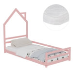 ΚΡΕΒΑΤΙ ΠΑΙΔΙΚΟ ΜΕ ΣΤΡΩΜΑ HOUSER HM21301.02 ΞΥΛΟ ΠΕΥΚΟΥ ΣΕ ΡΟΖ--ΣΤΡΩΜΑ 90x190εκ