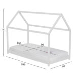 ΚΡΕΒΑΤΙ ΠΑΙΔΙΚΟ ΜΕ ΣΤΡΩΜΑ PEPE HM21302.01 ΞΥΛΟ ΠΕΥΚΟΥ ΣΕ ΛΕΥΚΟ--ΣΤΡΩΜΑ 90x190εκ - Image 3