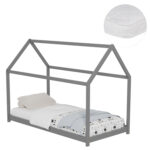 ΚΡΕΒΑΤΙ ΠΑΙΔΙΚΟ ΜΕ ΣΤΡΩΜΑ PEPE HM21302.02 ΞΥΛΟ ΠΕΥΚΟΥ ΣΕ ΓΚΡΙ--ΣΤΡΩΜΑ 90x190εκ