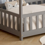 ΚΡΕΒΑΤΙ ΠΑΙΔΙΚΟ ΜΕ ΣΤΡΩΜΑ PHYLLIS HM21304.02 ΞΥΛΟ ΠΕΥΚΟΥ ΣΕ ΓΚΡΙ--ΣΤΡΩΜΑ 90x190εκ - Image 8