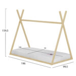 ΚΡΕΒΑΤΙ ΠΑΙΔΙΚΟ ΜΕ ΣΤΡΩΜΑ MUNK HM21306 ΞΥΛΟ ΠΕΥΚΟΥ ΣΕ ΦΥΣΙΚΟ--ΣΤΡΩΜΑ 90x190εκ - Image 3