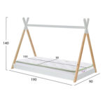 ΚΡΕΒΑΤΙ ΠΑΙΔΙΚΟ ΜΕ ΣΤΡΩΜΑ MUNK HM21308 ΞΥΛΟ ΠΕΥΚΟΥ ΦΥΣΙΚΟ-ΛΕΥΚΟ--ΣΤΡΩΜΑ 90x190εκ - Image 3