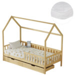 ΚΡΕΒΑΤΙ ΠΑΙΔΙΚΟ ΜΕ ΣΥΡΤΑΡΙΑ PHYLLIS HM21324 ΞΥΛΟ ΠΕΥΚΟΥ ΦΥΣΙΚΟ--ΜΕ ΣΤΡΩΜΑ 90x190εκ