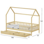 ΚΡΕΒΑΤΙ ΠΑΙΔΙΚΟ ΜΕ ΣΥΡΤΑΡΙΑ PHYLLIS HM21324 ΞΥΛΟ ΠΕΥΚΟΥ ΦΥΣΙΚΟ--ΜΕ ΣΤΡΩΜΑ 90x190εκ - Image 3