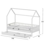 ΚΡΕΒΑΤΙ ΠΑΙΔΙΚΟ ΜΕ ΣΥΡΤΑΡΙΑ PHYLLIS HM21324.01 ΞΥΛΟ ΠΕΥΚΟΥ ΛΕΥΚΟ--ΜΕ ΣΤΡΩΜΑ 90x190εκ - Image 3