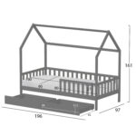 ΚΡΕΒΑΤΙ ΠΑΙΔΙΚΟ ΜΕ ΣΥΡΤΑΡΙΑ PHYLLIS HM21324.02 ΞΥΛΟ ΠΕΥΚΟΥ ΓΚΡΙ--ΜΕ ΣΤΡΩΜΑ 90x190εκ - Image 3