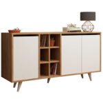 ΜΠΟΥΦΕΣ ΜΕΛΑΜΙΝΗΣ BRIAR ΚΑΡΥΔΙ ΜΕ ΛΕΥΚΕΣ ΠΟΡΤΕΣ 140x40x86Yεκ.HM9432.02